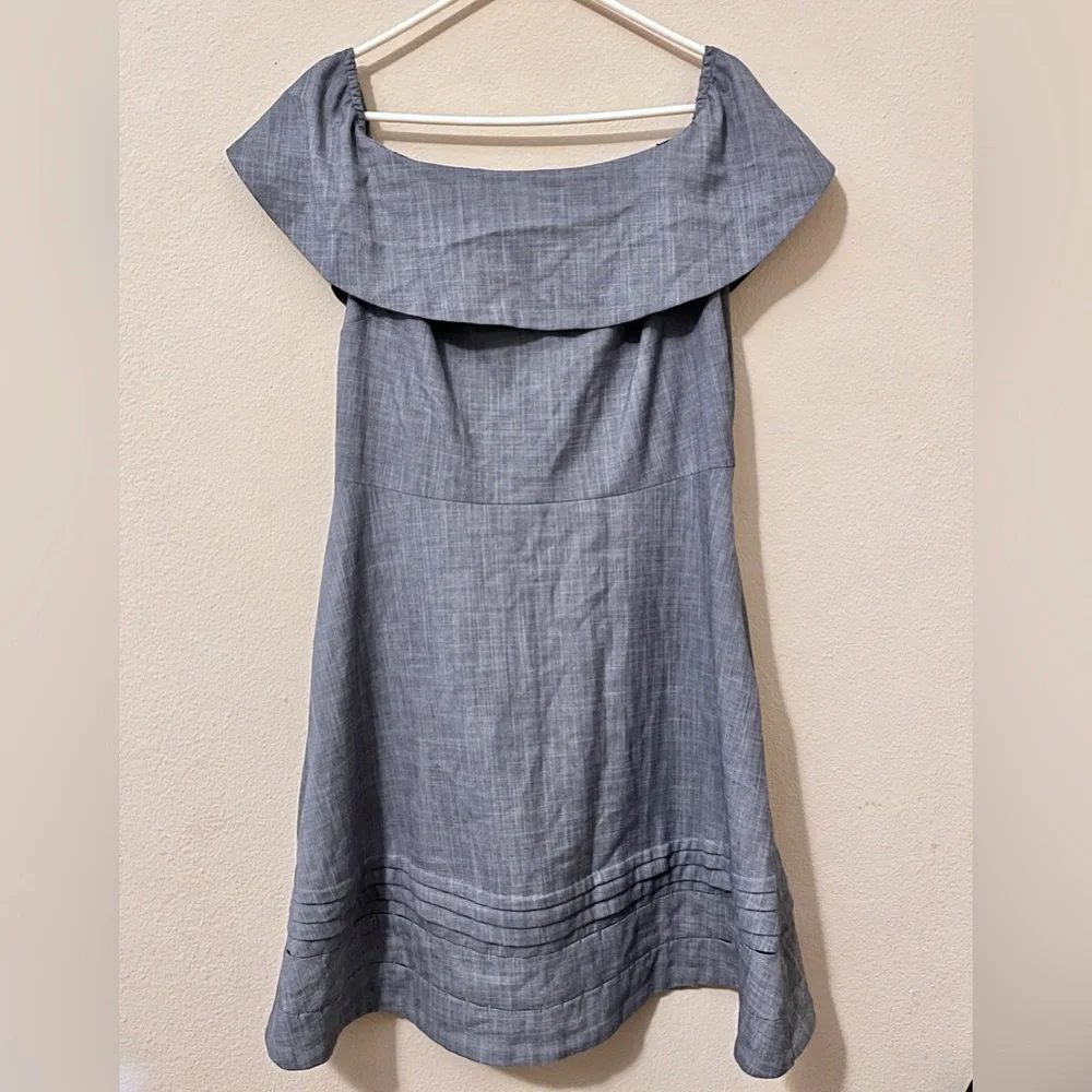 Banana Republic Chambray Off The Shoulder A Line Dress Womens size 12 - Picture 1 of 11